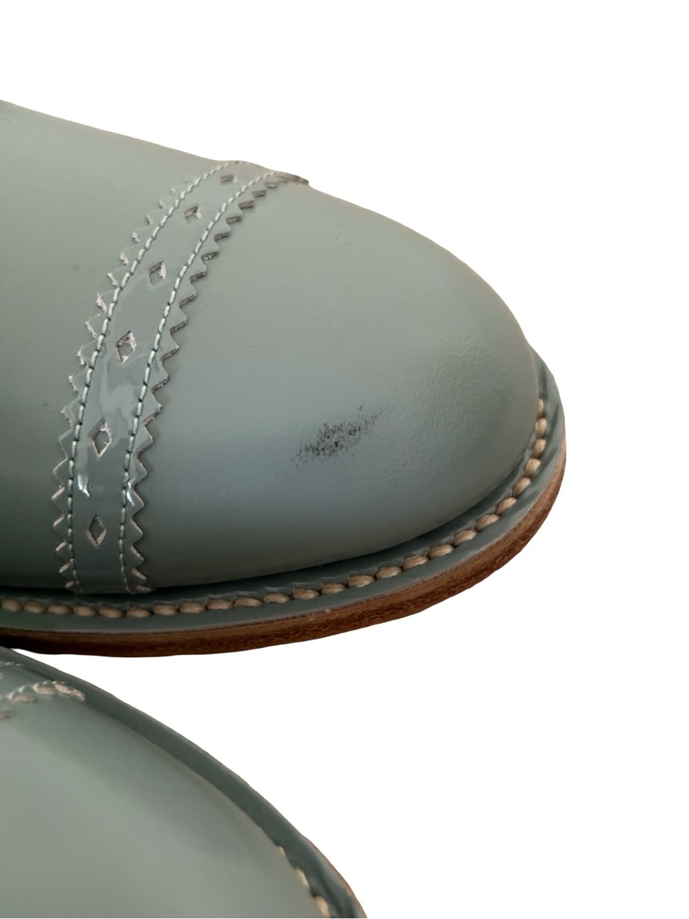 The Office of Angela Scott Ms Arzner Laceless Brogue Leather Heeled Shoes EU 40 - Picture 10 of 11